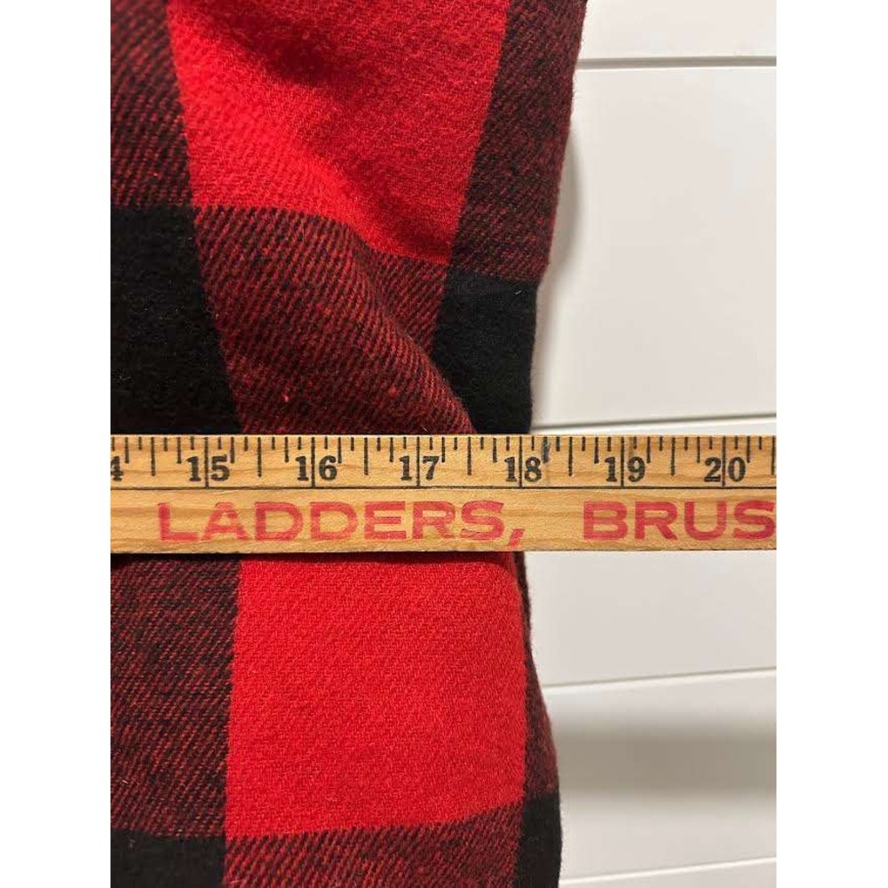 Old Navy Red Black Buffalo Plaid Sherpa Lined Tote Bag Zipper Closure Large - Picture 7 of 9